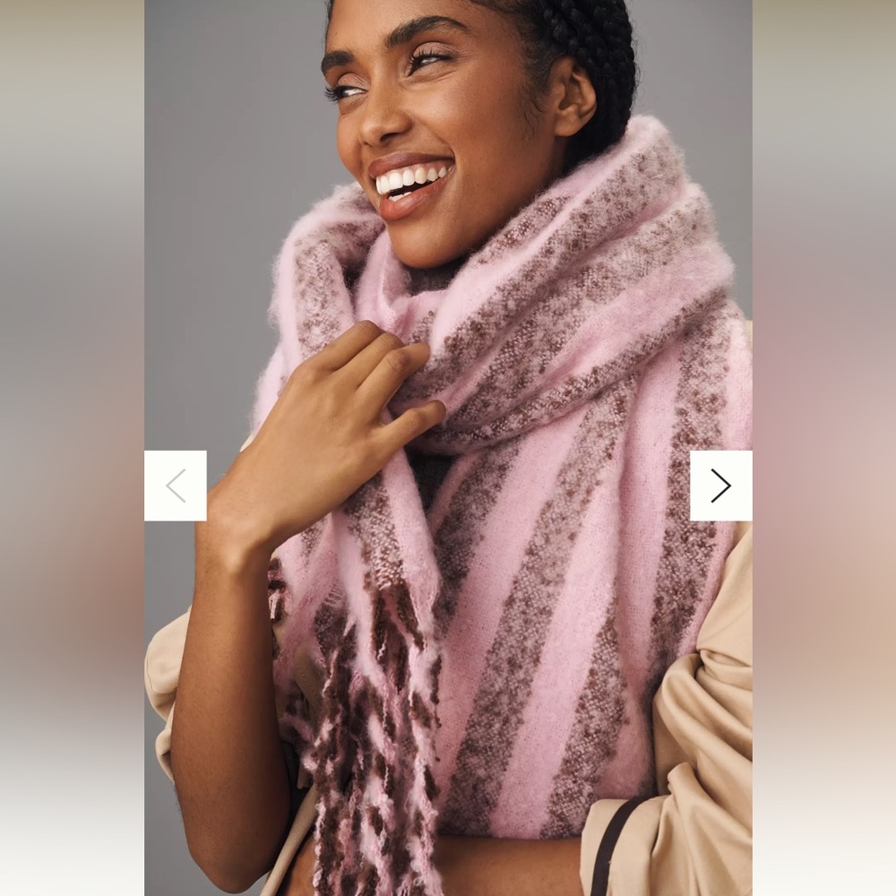 NWT By Anthropologie Brushed Woven Scarf: Vertical Stripe Edition